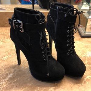 Aldo Stocklin Black Suede Platform Ankle Boot